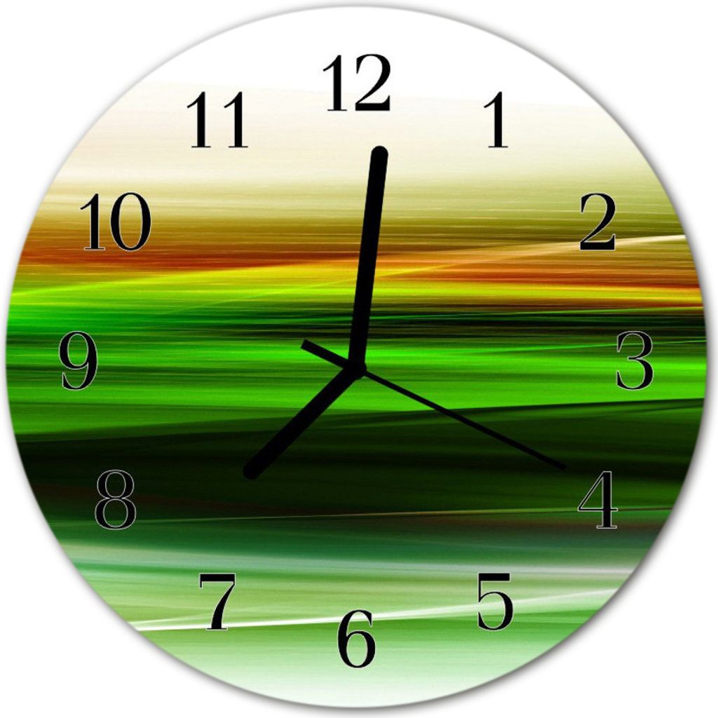 Glasuhr Wanduhr Küchenuhr Echt-Glas 30fi cm Abstraktes mehrfarbig