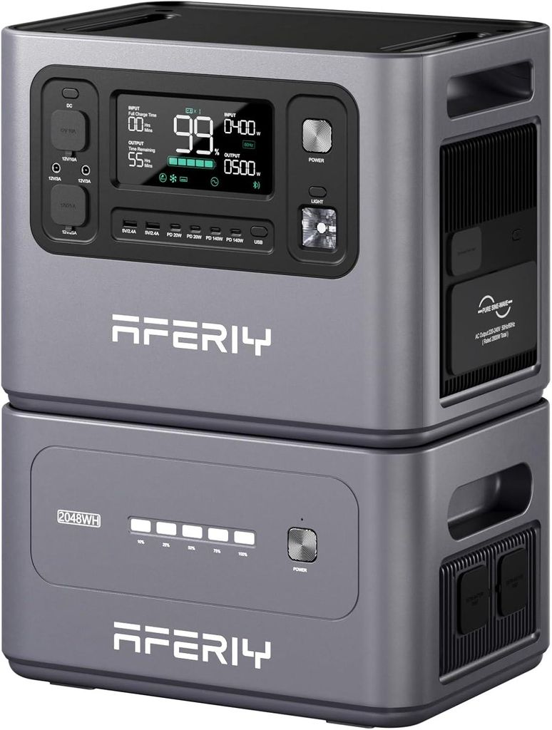 Zestaw generatora solarnego AFERIY 4096Wh/2800W, LiFePO4, Zdjęcie produktu 