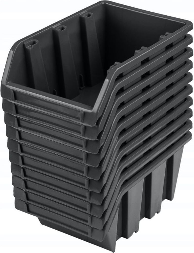 Sada x 10 stohovacích boxů KTR20 černé úložné boxy třídicí Obrázek produktu 
