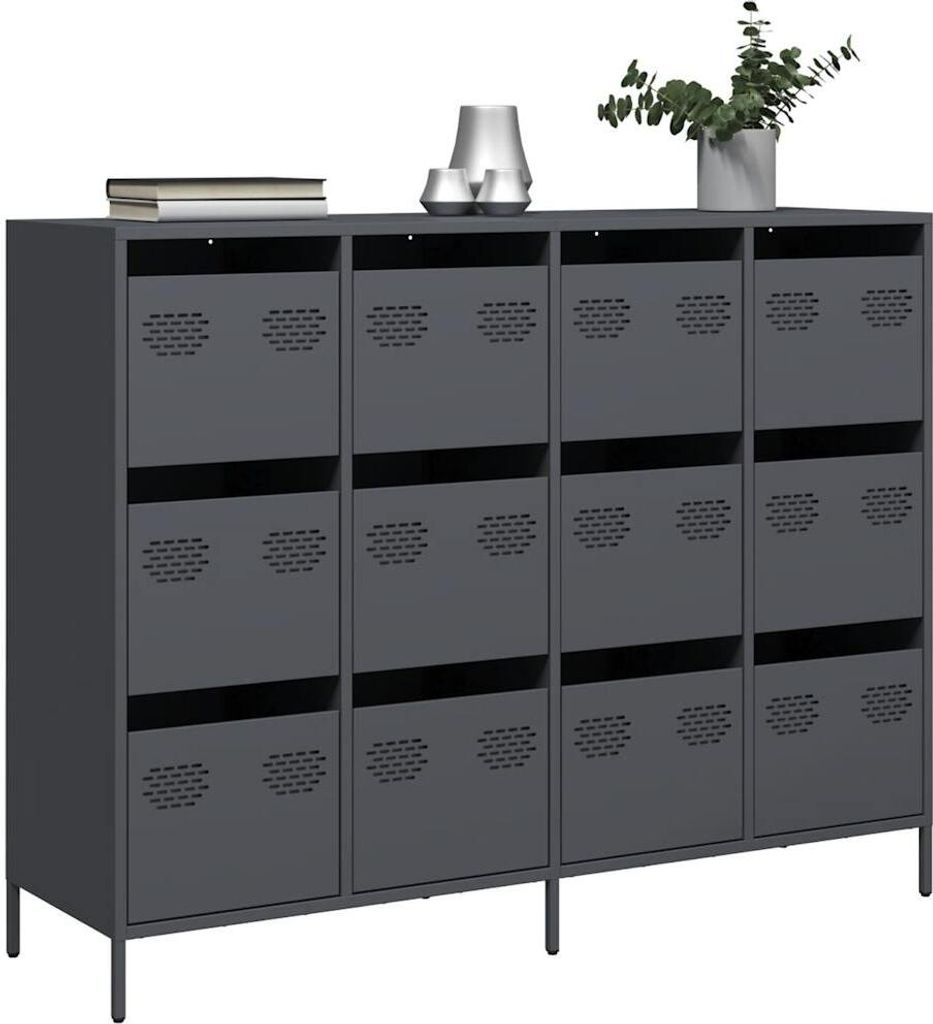 vidaXL Sideboard Anthrazit 135x39x103,5 cm Kaltgewalzter Produktbild 