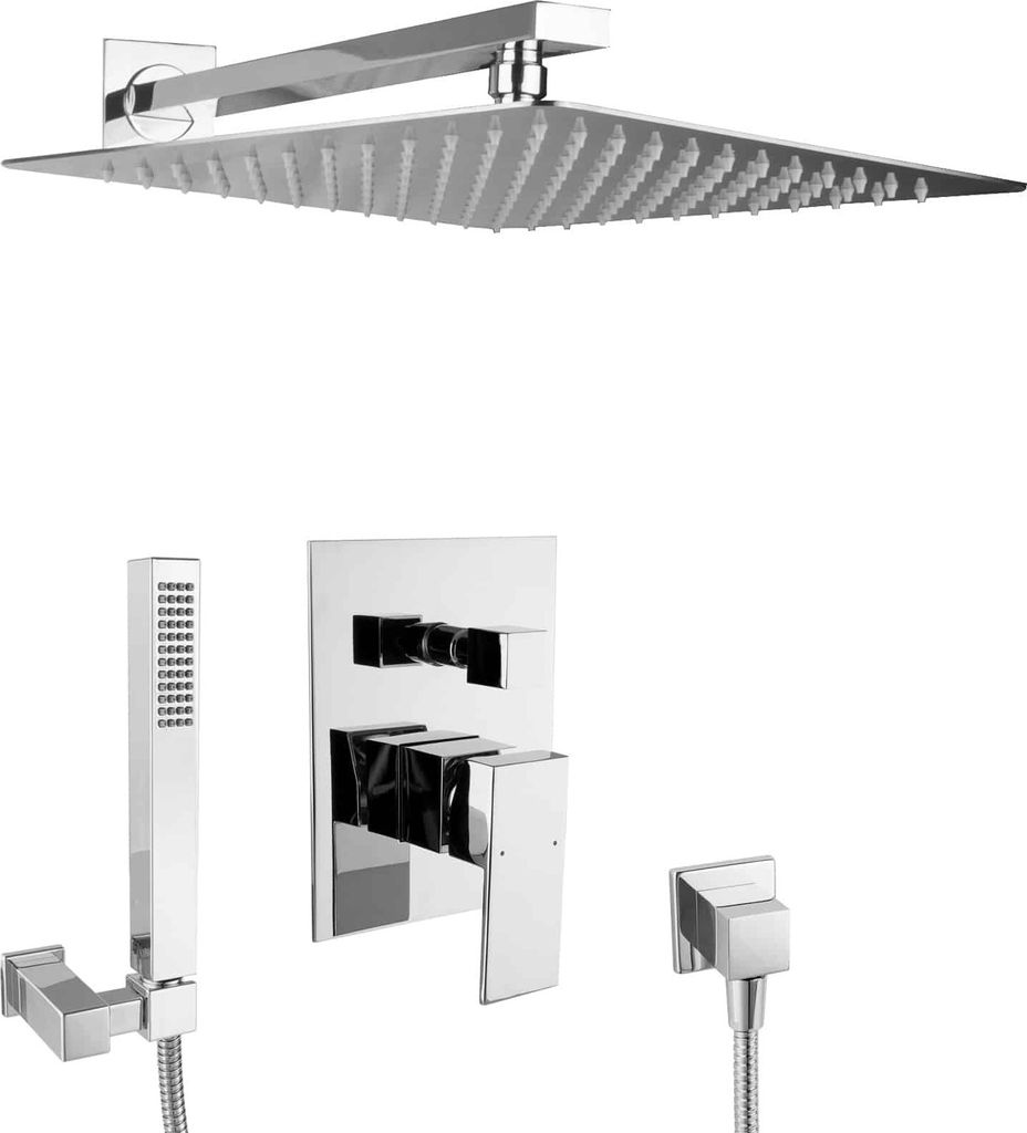 PaulGurkes Regendusche Duschsystem Duschset unterputz 30cm Kopfbrause