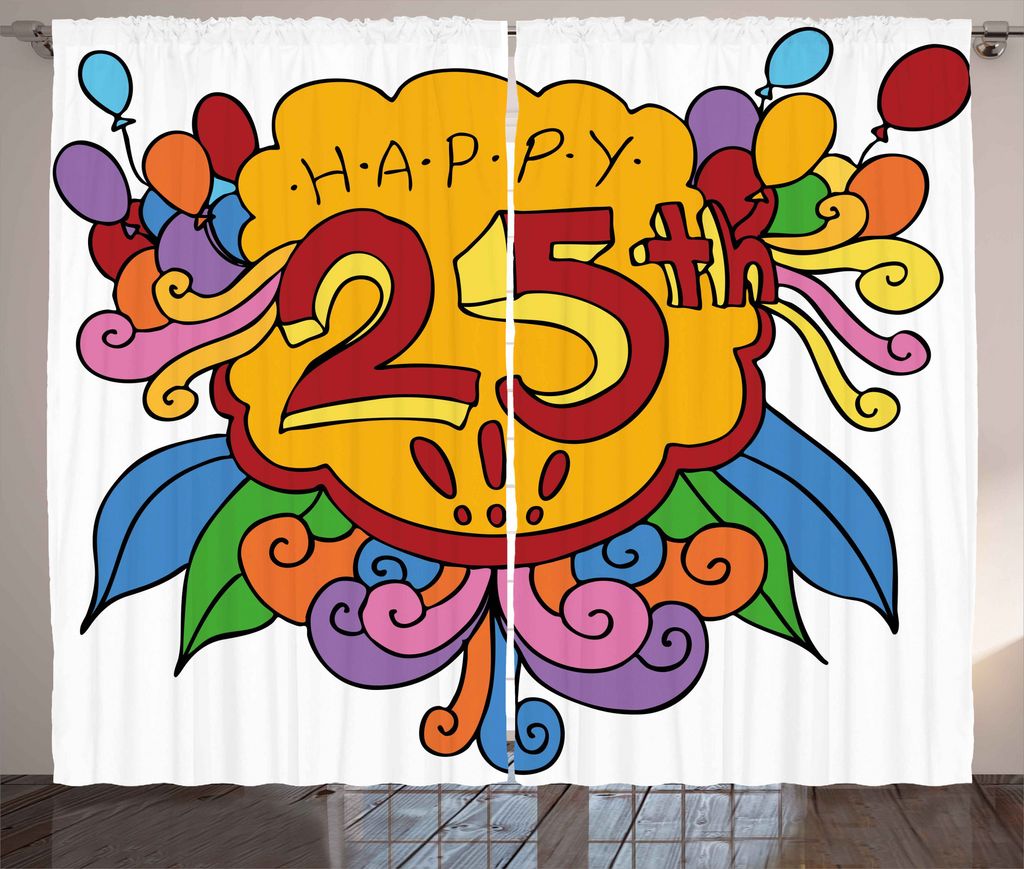 ABAKUHAUS Karikatur Rustikaler Gardine, Blumenballon, Schlafzimmer Kräuselband Vorhang mit Schlaufen und Haken, 280 x 175 cm, Mehrfarbig