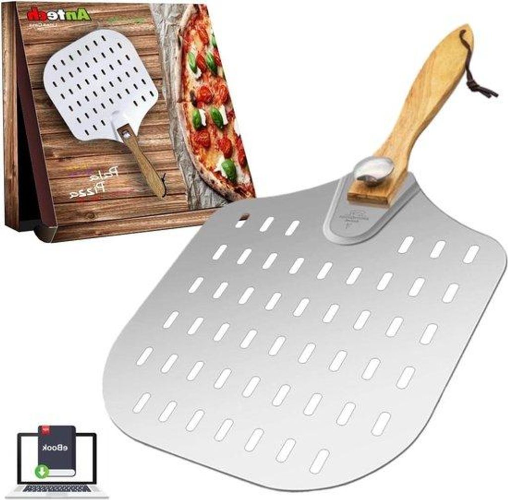 Professionelles Aluminiumschneidbrett - dickes Aluminium - abnehmbarer Holgriff - Perfektes Backen von Pizza, Brotdosen und Focaccia