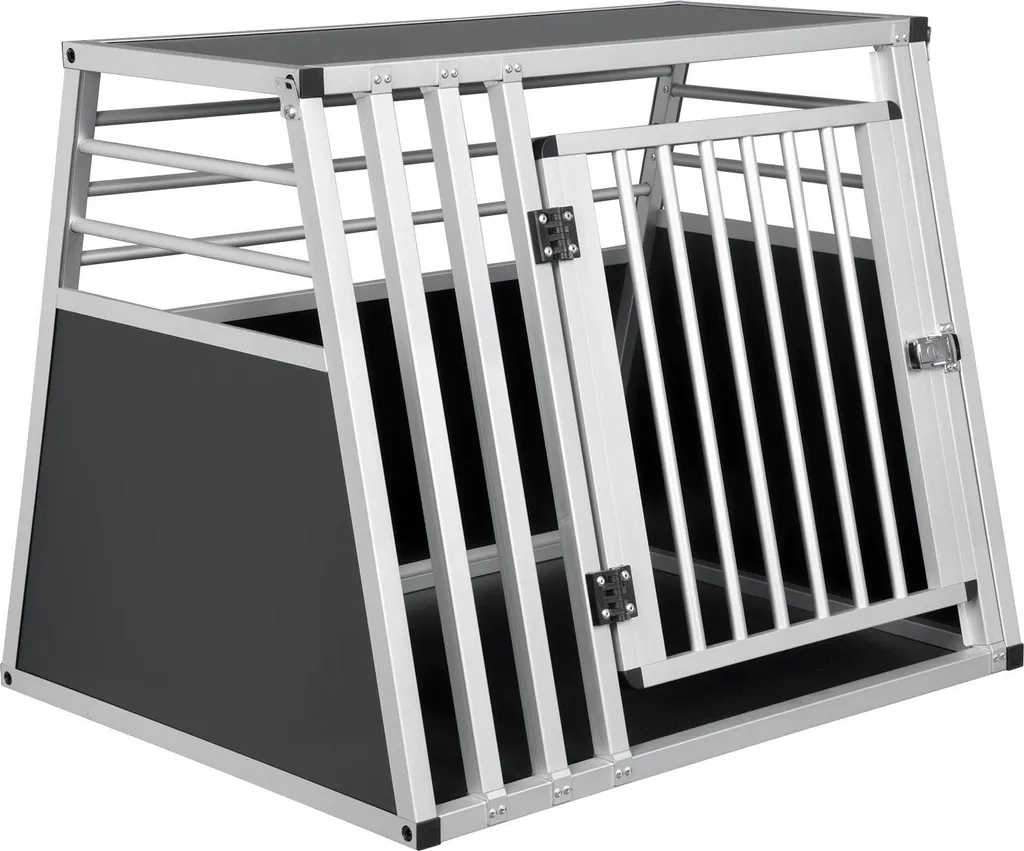 Cage de transport voiture pour chien moyen en métal respirant noir