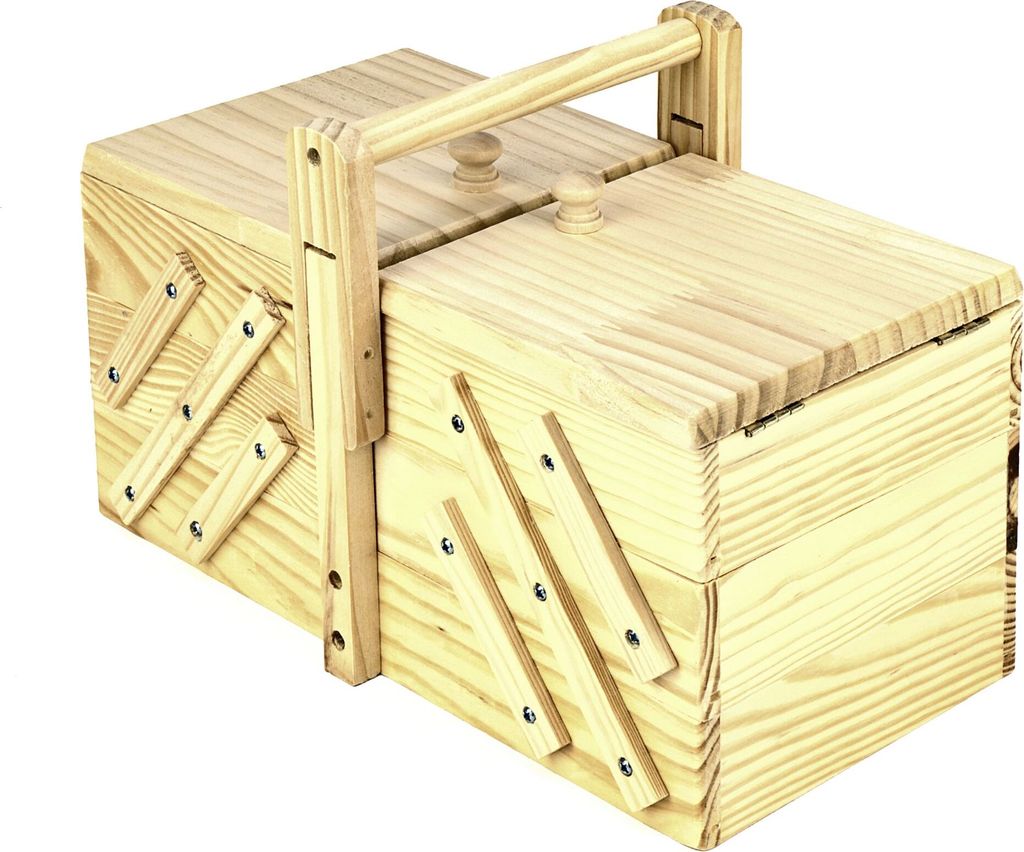Holz Nähkasten Nähkästchen Nähkiste Nähbox Kla Produktbild-Vorschau 9