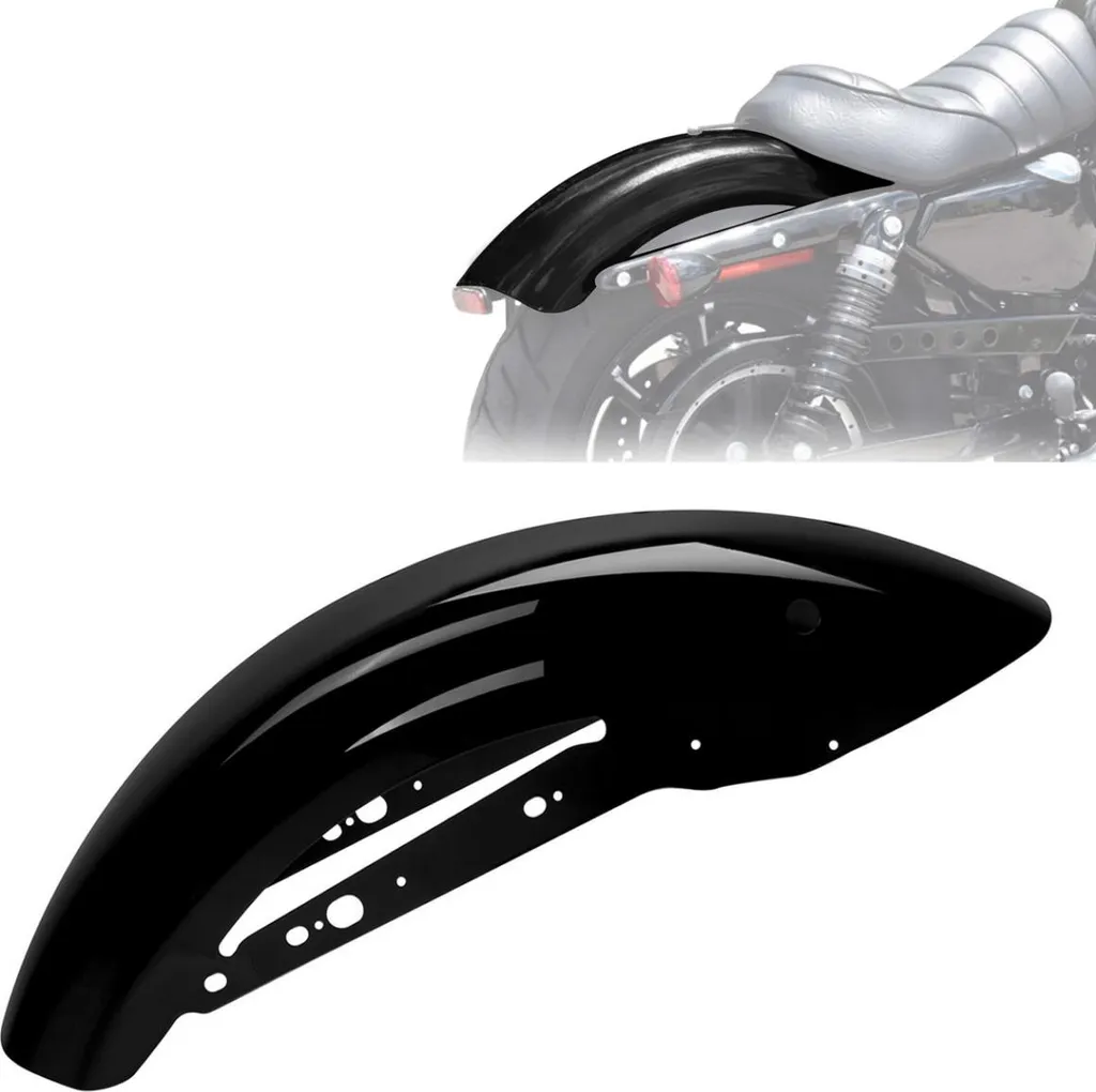 Garde-boue arrière FH1 noir brillant en acier pour Harley Sportster