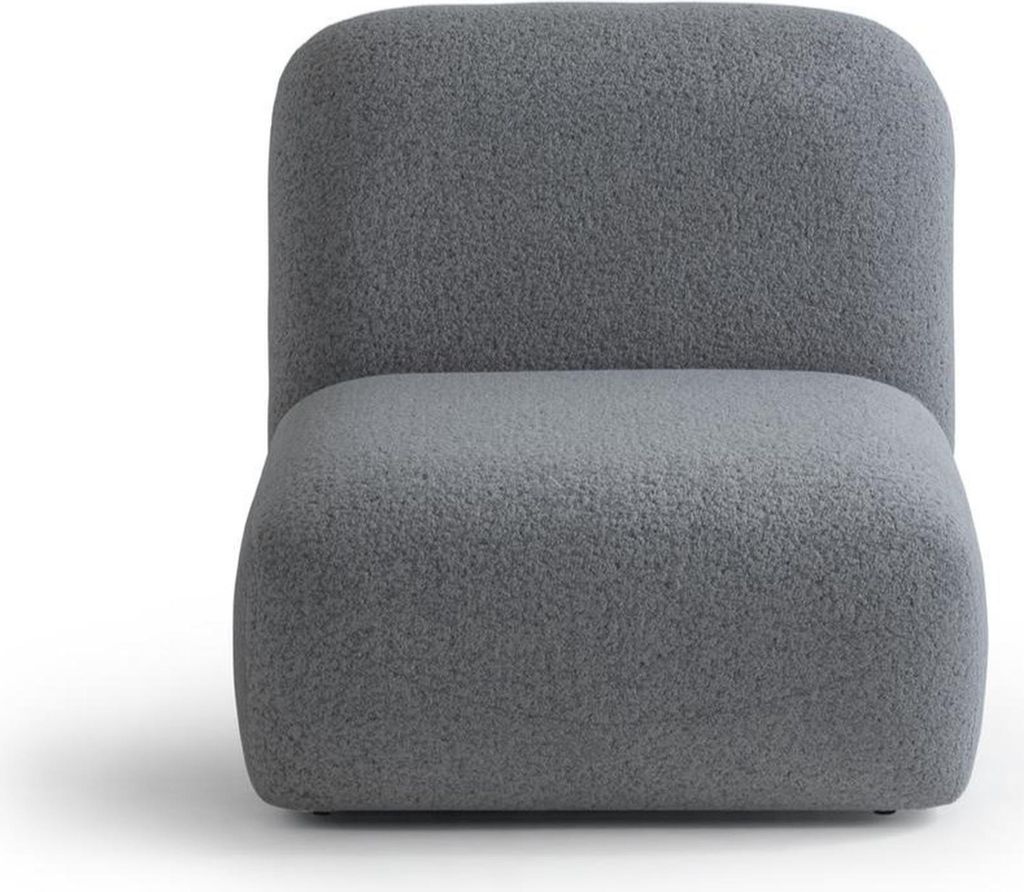Moderner grauer Sessel aus Textil mit Holzrahmen