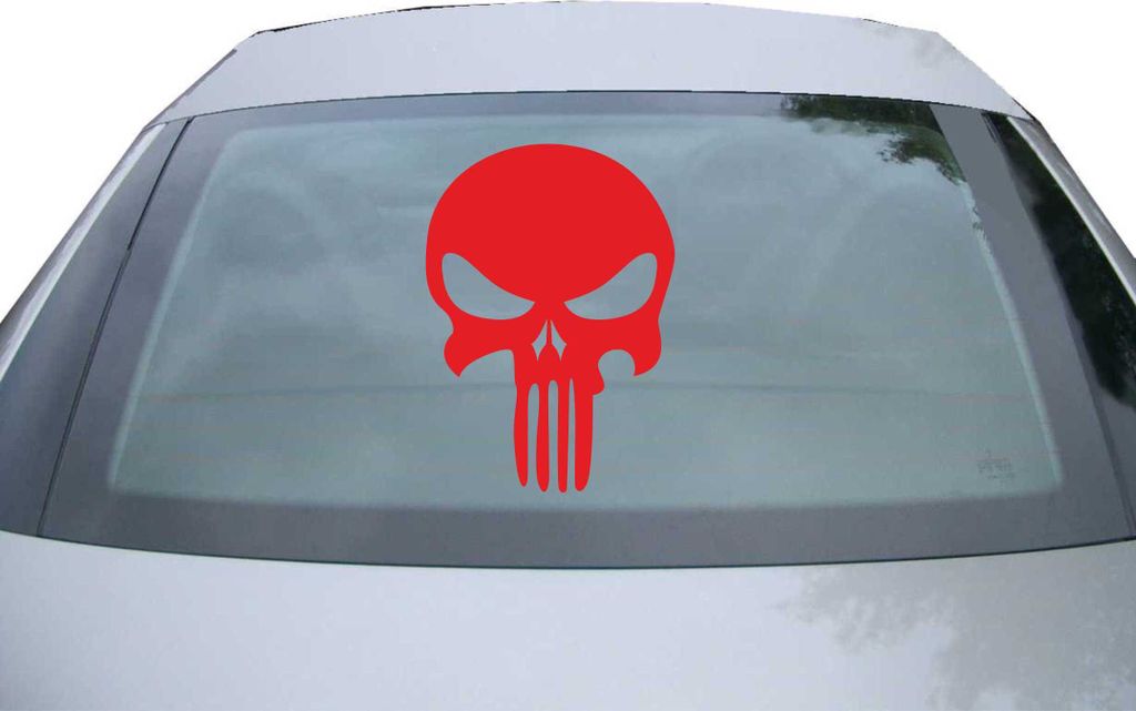 Indigos UG - Aufkleber Heckscheibe & Motorklappe DE6154 - rot - 600x428 mm - skull head - Auto Scheiben Fenster Heckklappe Tuning Racing JDM - Die cut