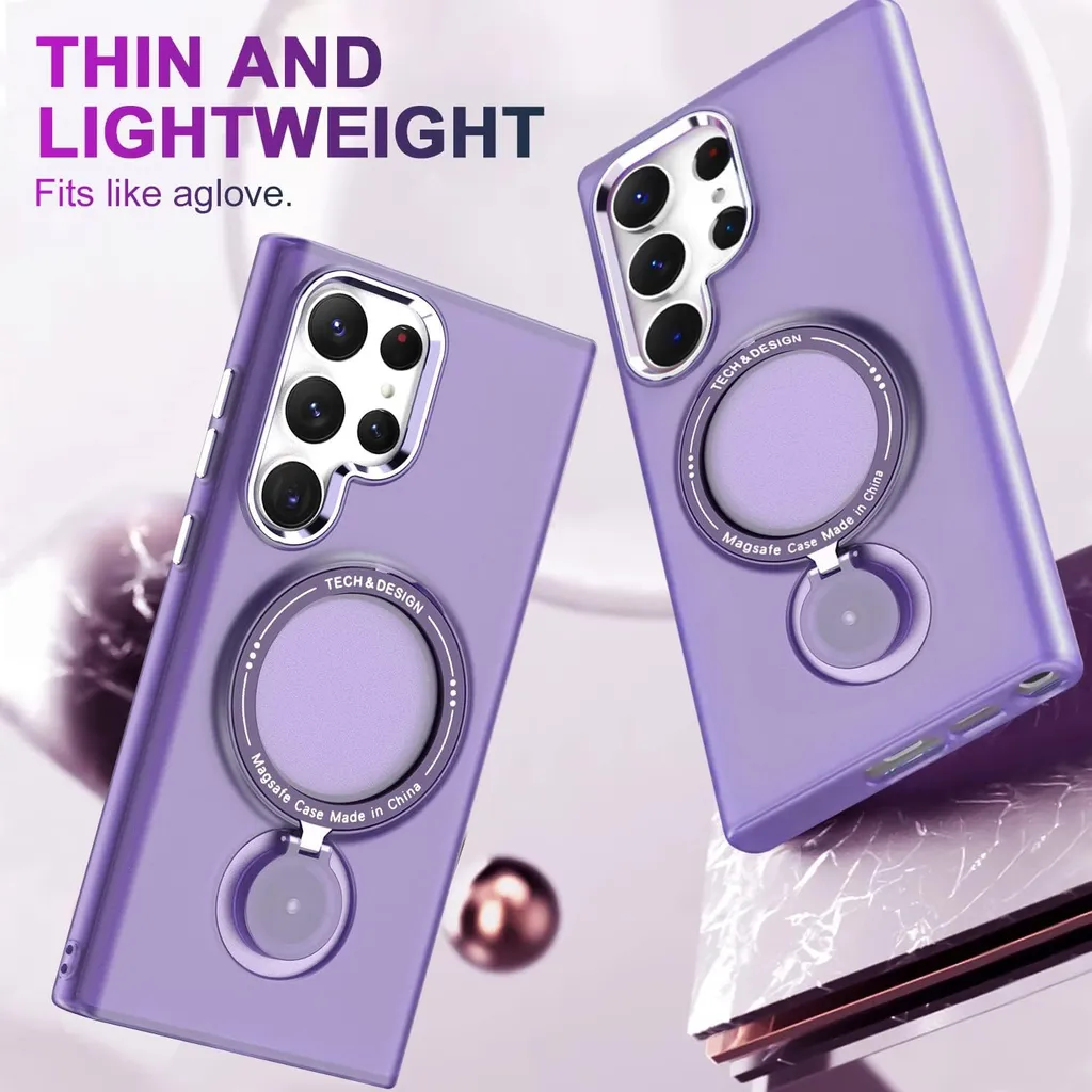 Elegante Cover Viola per Samsung S23 Ultra - MagSafe & Stand - 2