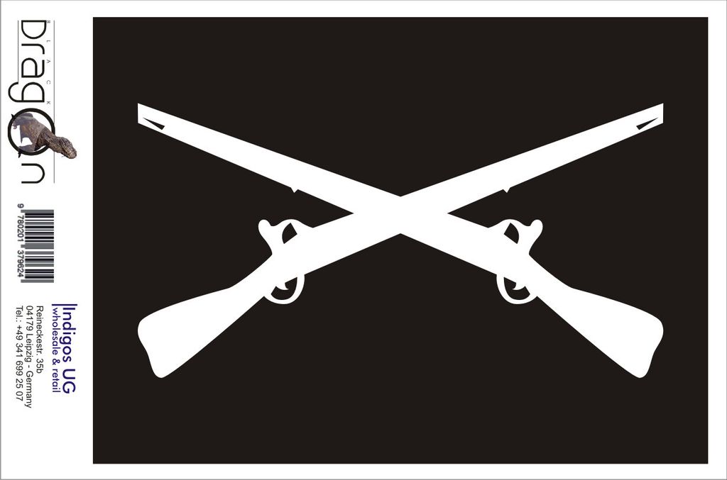 Aufkleber / Autoaufkleber - JDM / Die cut / Auto / OEM - gekreuzte Gewehre - 210x110 mm schwarz - Heckscheibe / Heckscheibenaufkleber