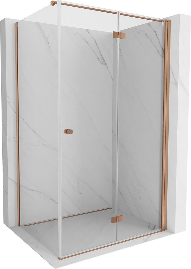 Mexen Mist-F T Faltbare Duschkabine rechts 80 x 90 cm, transparent, gebürstetes Kupfer - 8A6T-080-090-65-00-P