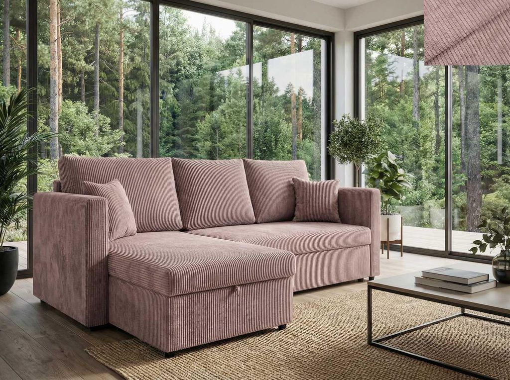 Ecksofa PISA Nordelo 146×220×90 cm ausziehbar, Produktbild 
