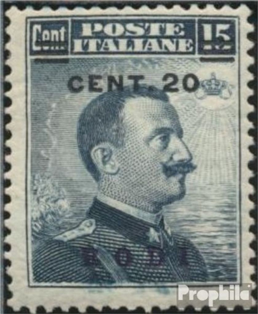 Briefmarken Ägäische Inseln 1912 Mi 10X mit Falz Aufdruckausgabe Rodi