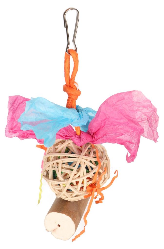 Vogel-Kauspielzeug, Papagei, Futtersuche, Zerkleinerungsspielzeug, hängende Rattankugel und Sola-Holzstab für Nymphensittiche, Papageien
