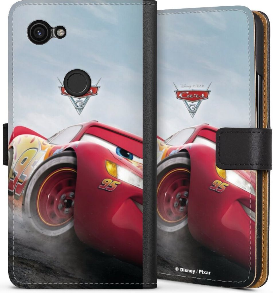 DeinDesign Klapphülle für Google Pixel 3a Handytasche Lederhülle Tasche Cars Lightning Mcqueen 95 Offizielles Lizenzprodukt