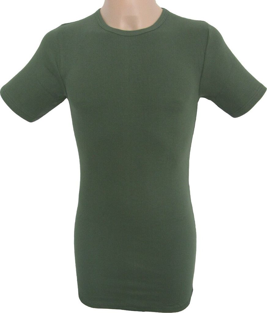 Herren extralanges kurzarm Shirt Rundhals tanne