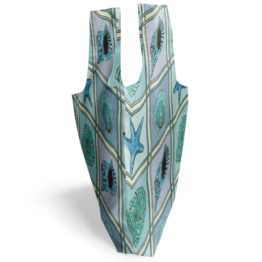 ABAKUHAUS Borsa a mano in tessuto con motivo a stelle marine, pratica borsa per la spesa quotidiana, multicolore