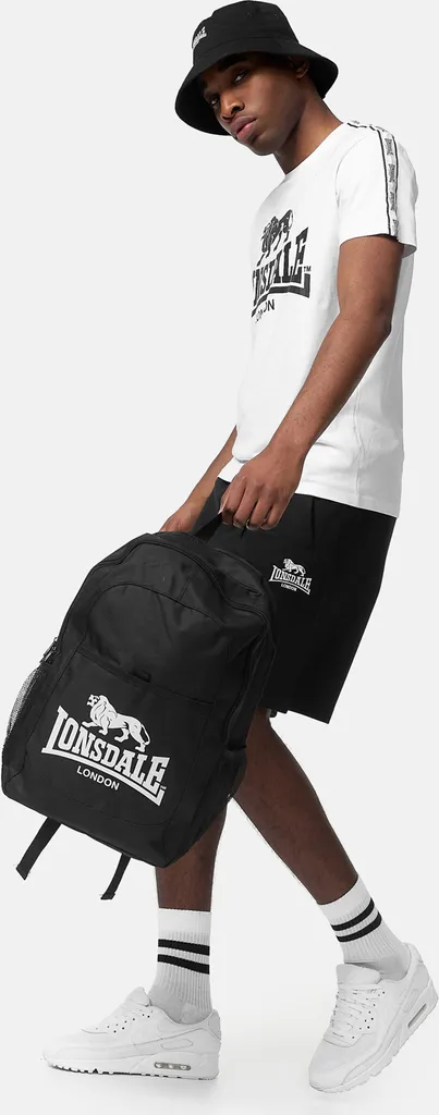 Lonsdale Poynton Sac à dos Robuste en Polyester avec Logo Sérigraphié - 6
