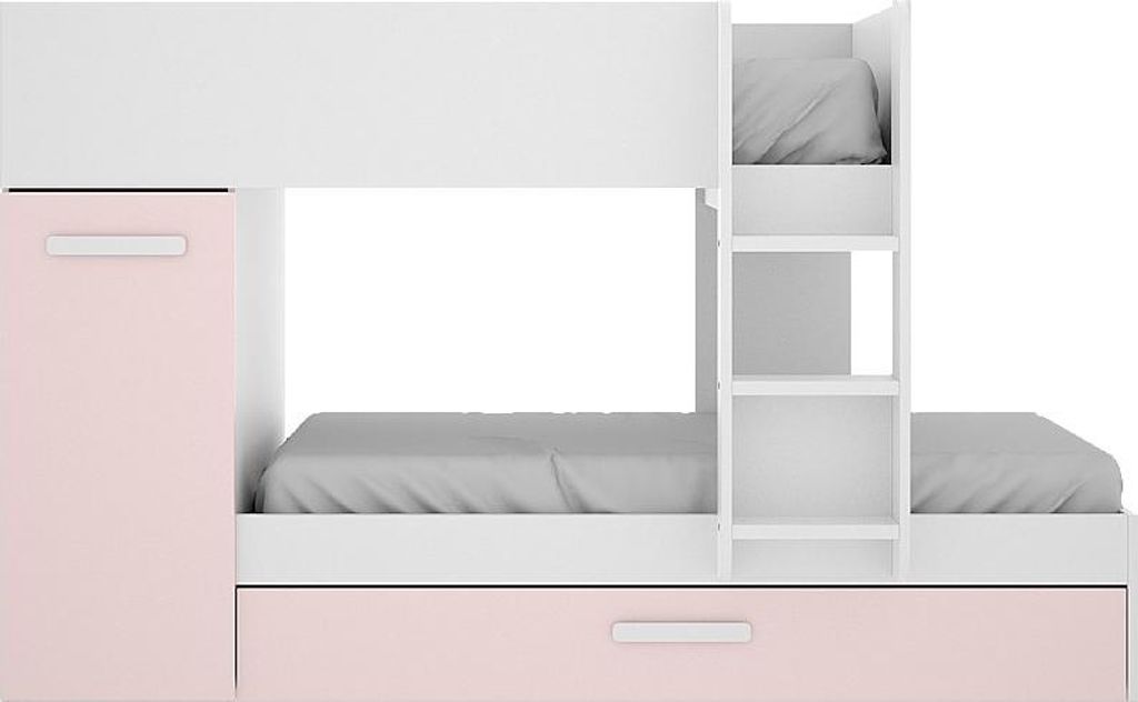 Etagenbett mit Einschubbett mit Kasten und - 3 x 90 x 190 Produktbild 