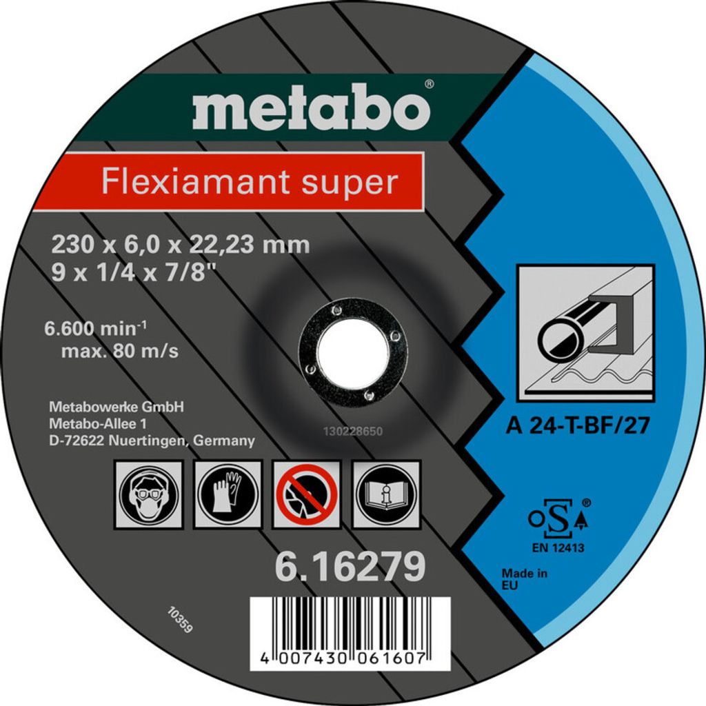 Metabo Flexiamant super 125x6,0x22,23 Stahl, Schruppscheibe, gekröpfte Ausführung 25 Stk