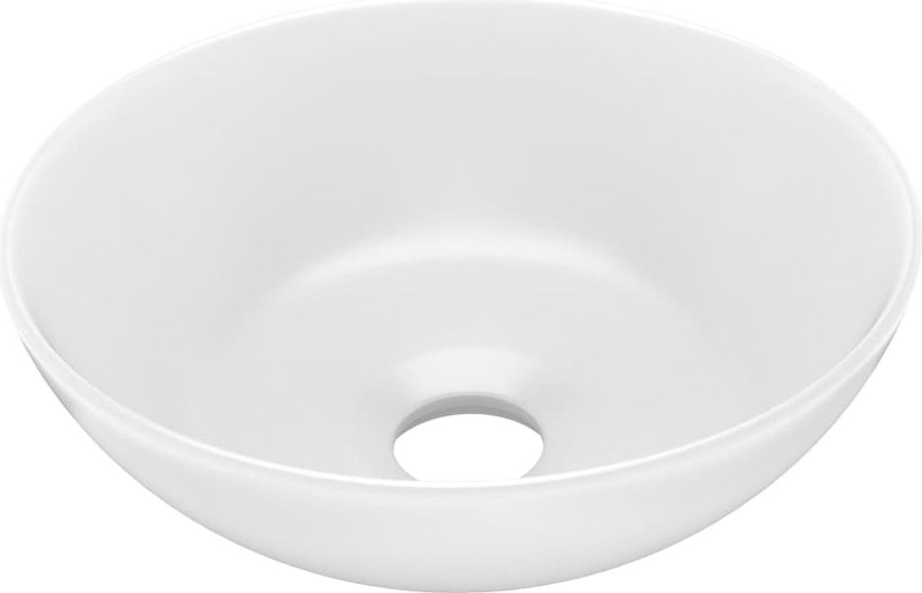 vidaXL Lavabo in Vetroceramica bianco opaco rotondo Immagine del prodotto 