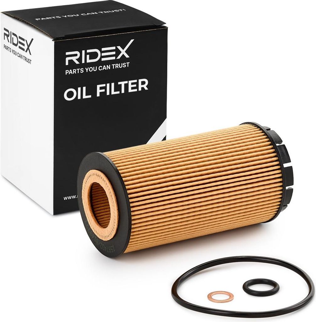 Ölfilter RIDEX 7O0133 Filtereinsatz für BMW 3 Limousine (E21) für HYUNDAI TUCSON (JM) für KIA SPORTAGE (JE, KM) für JEEP CHEROKEE (KJ) für PO...