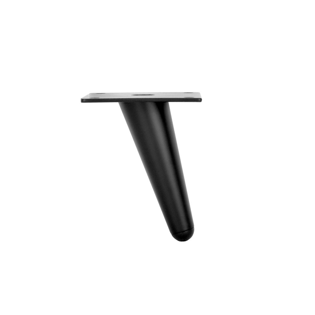 1x Möbelfuß Schräg 10 cm Schwarz Matt – Retro Design Produktbild 