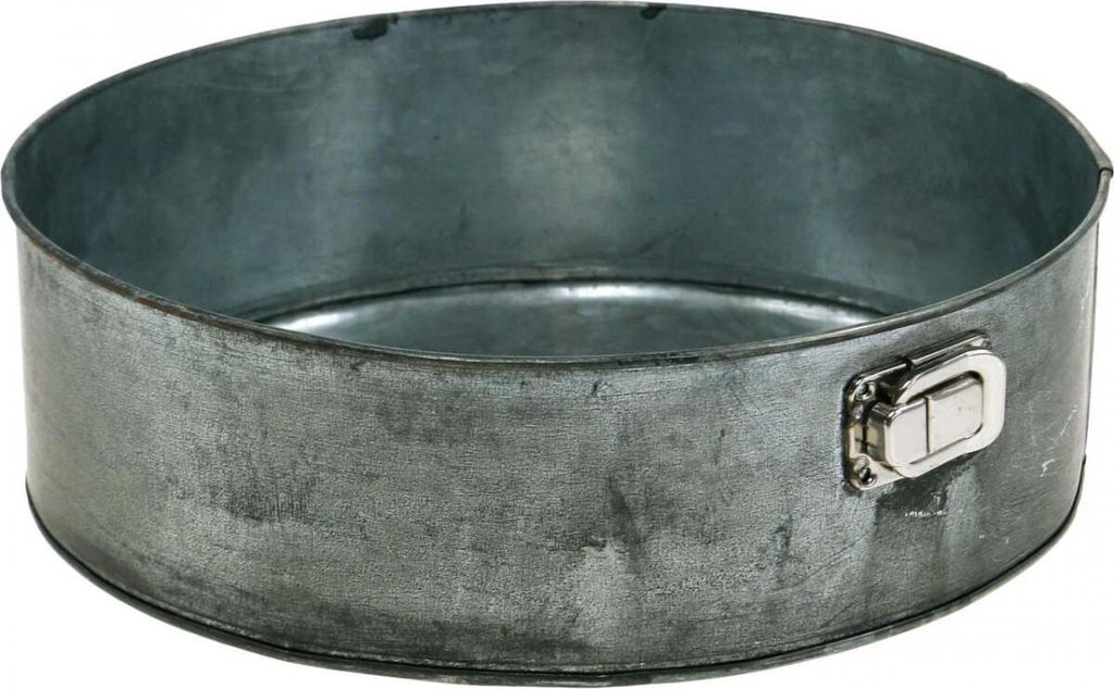 Pflanzgefäß Dekoschale Springform Metall Ø24cm H7,5cm Silber