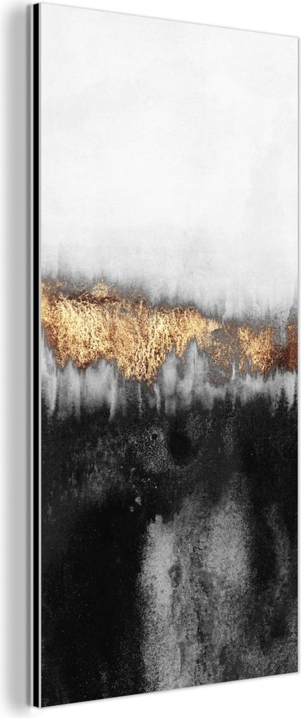 MuchoWow Wanddekoration Metall Metallbild Wandkunst 20x40 cm Gold - Chic - Abstrakt MuchoWow Aluminium Gemälde - Aluminium Gemäldes