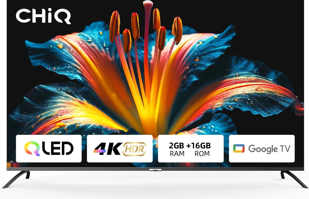 Téléviseur CHiQ U50QM8V TV 50 Pouces 4K Ultra HD Smart TV Wifi Gris