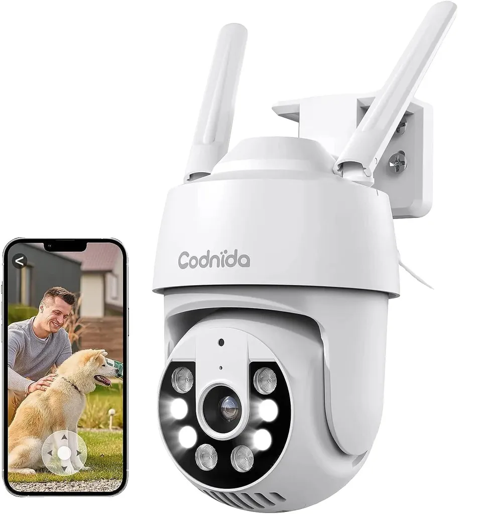 Caméra IP Wi-Fi PTZ 3MP pour Sécuriser l'Entrée et le Jardin Maison