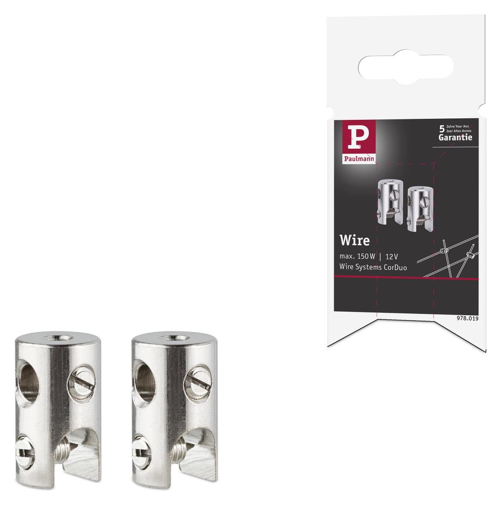 Paulmann Seilklotz Chrom 2er-Pack Produktbild 