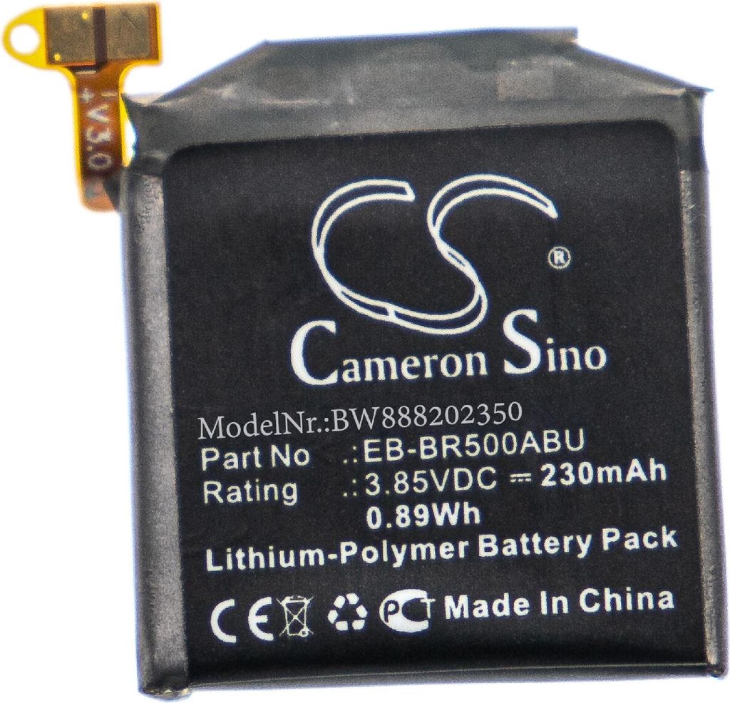 vhbw Akku Ersatz für Samsung GH43-04922A, EB-BR500ABU für Smartwatch Uhr Fitnessarmband (230 mAh, 3,85 V, Li-Polymer)