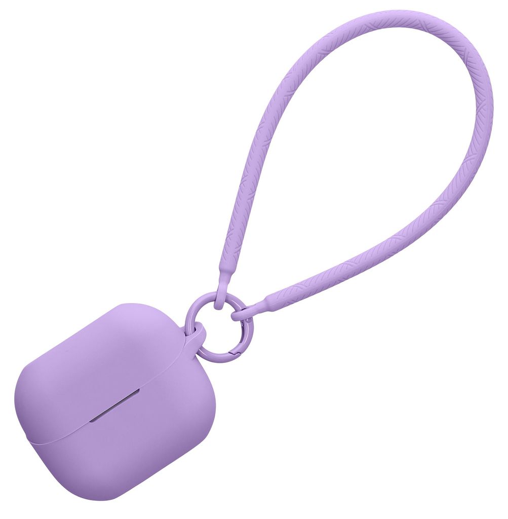 kwmobile Hülle kompatibel mit Samsung Galaxy Buds 3 / Galaxy Buds 3 Pro Kopfhörer - Silikon Schutzhülle Etui Case Cover - mit Handschlaufe Violett