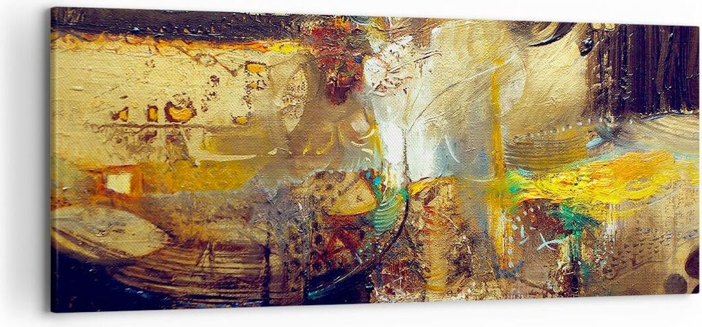 Bild auf Leinwand - Leinwandbild - Abstraktion modern - 120x50cm - Wand Bild - Wanddeko - Leinwanddruck - Bilder - Kunstdruck - Wanddekoration - Le...