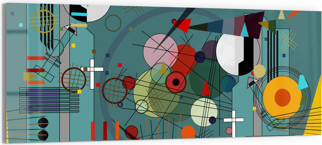 DEQORI Glasbild Acryl 125x50 cm 'Inszenierung von Formen' Wandbild Bild modern Deko