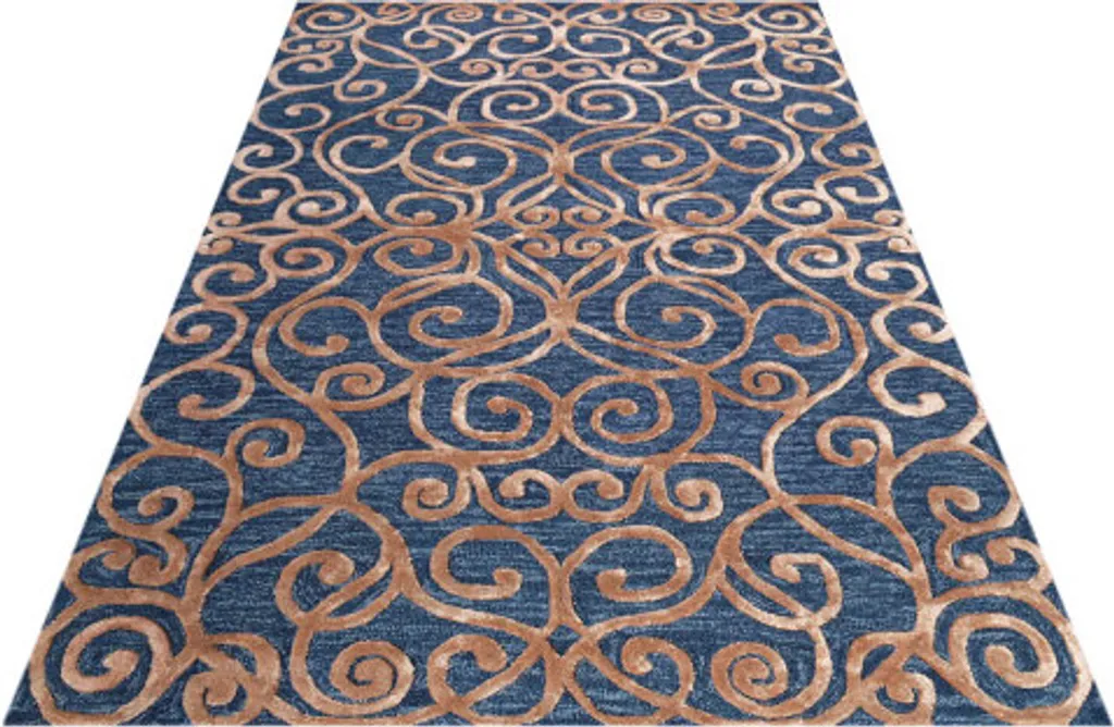 Tapis de chambre Monte Carlo bleu foncé 122x183 cm pour déco cosy