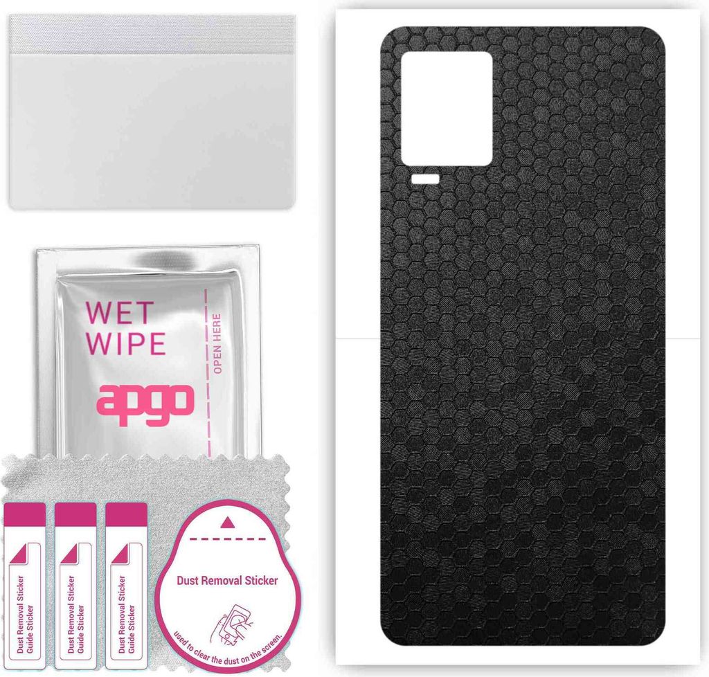 apgo Rückseite Schutzfolie, Skin, kompatibel mit Vivo Y51A, Hinten Displayschutzfolie aus Vinylfolie, kratzfest, einfache Montage - Schwarze Honig...