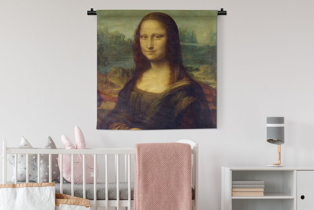 MuchoWow Wandteppich Wandbehang Mona Lisa - Leonardo da Vinci 90x90 cm Tapisserie Dekoration Wandtuch - Wandaufhänger