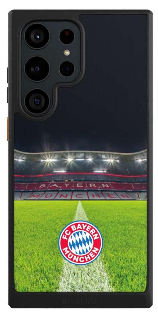 NIVOCASE Hülle für Samsung Galaxy S23 Ultra Handyhülle NIVOcore Case Schwarz FC Bayern München FCB Stadion