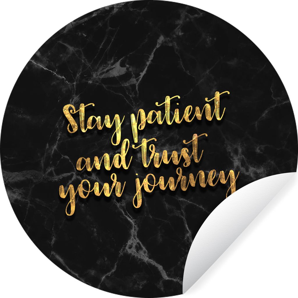 MuchoWow Runde Wandtattoo - Wandsticker Tapete Aufkleber Zitate - Motivation - Schwarz - Marmor Ø 50 cm Selbstklebend und Repositionierbar - Wan...