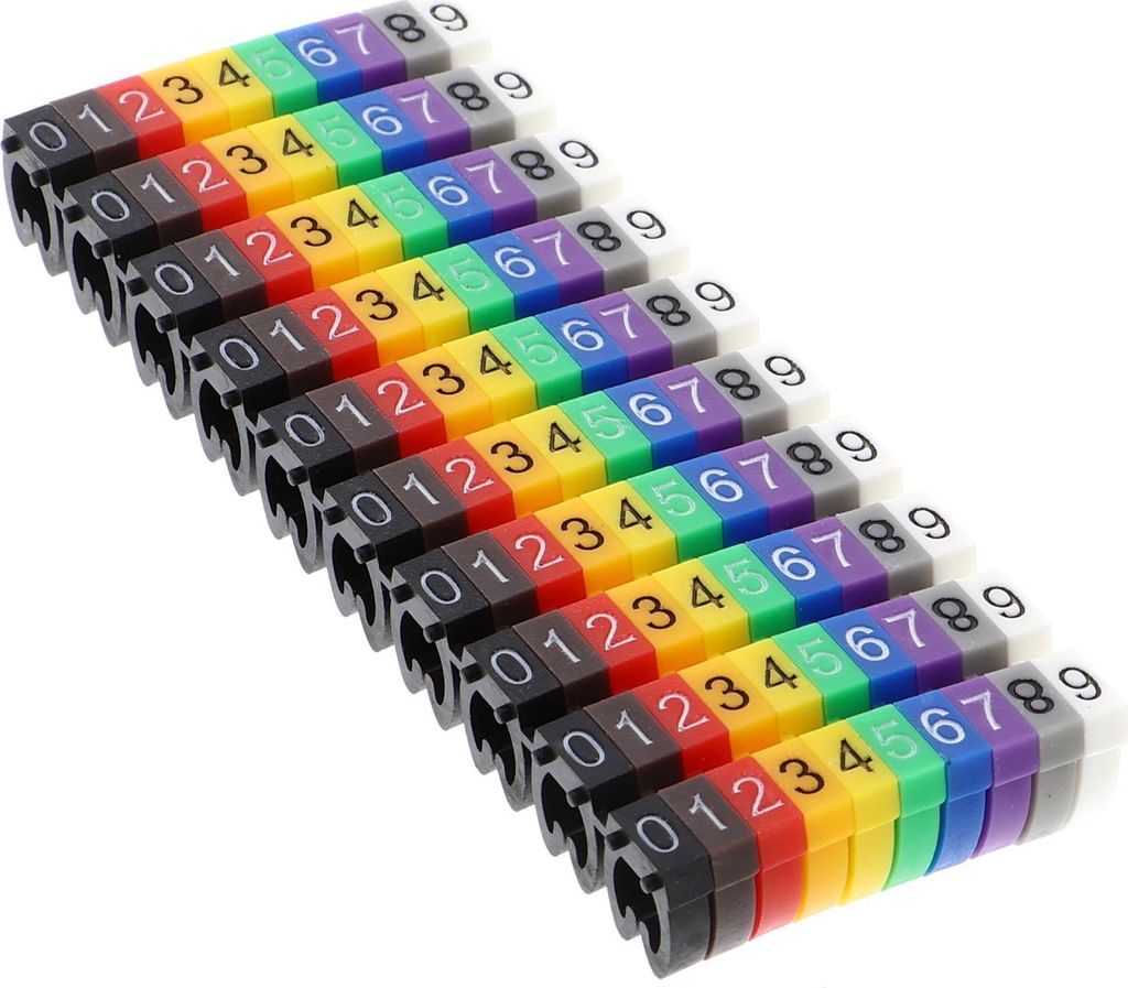 Kabelmarker Clips 150 Stück, Zahlen 0-9 für diverse Durchmesser : 4 mm Durchmesser: 4 mm