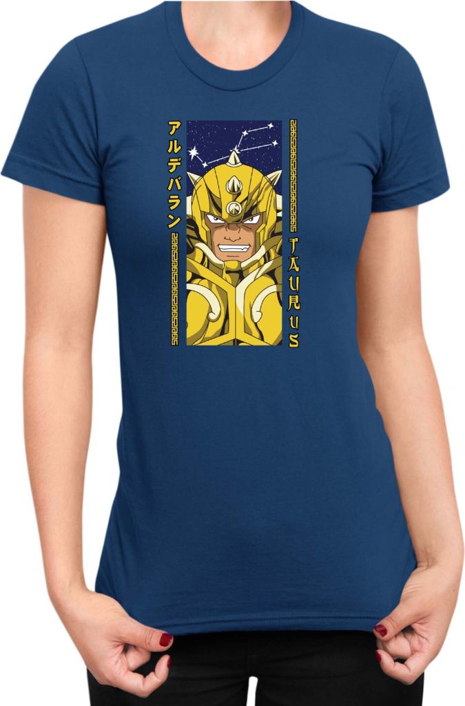 Damen T-Shirt Japan Anime Manga Saint Anime Seiya Taurus Taurus, Lady S / Dunkelblau