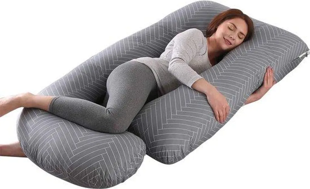 Coussin d'allaitement haut de gamme en coton bio 190 cm déhoussable