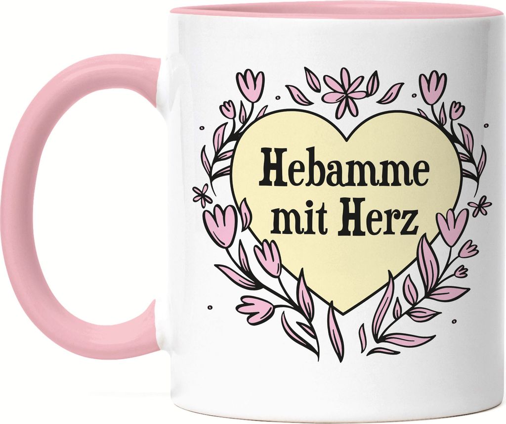 Hebamme mit Herz Tasse Rosa Geschenkidee Zum Danke Sagen Beste Hebamme