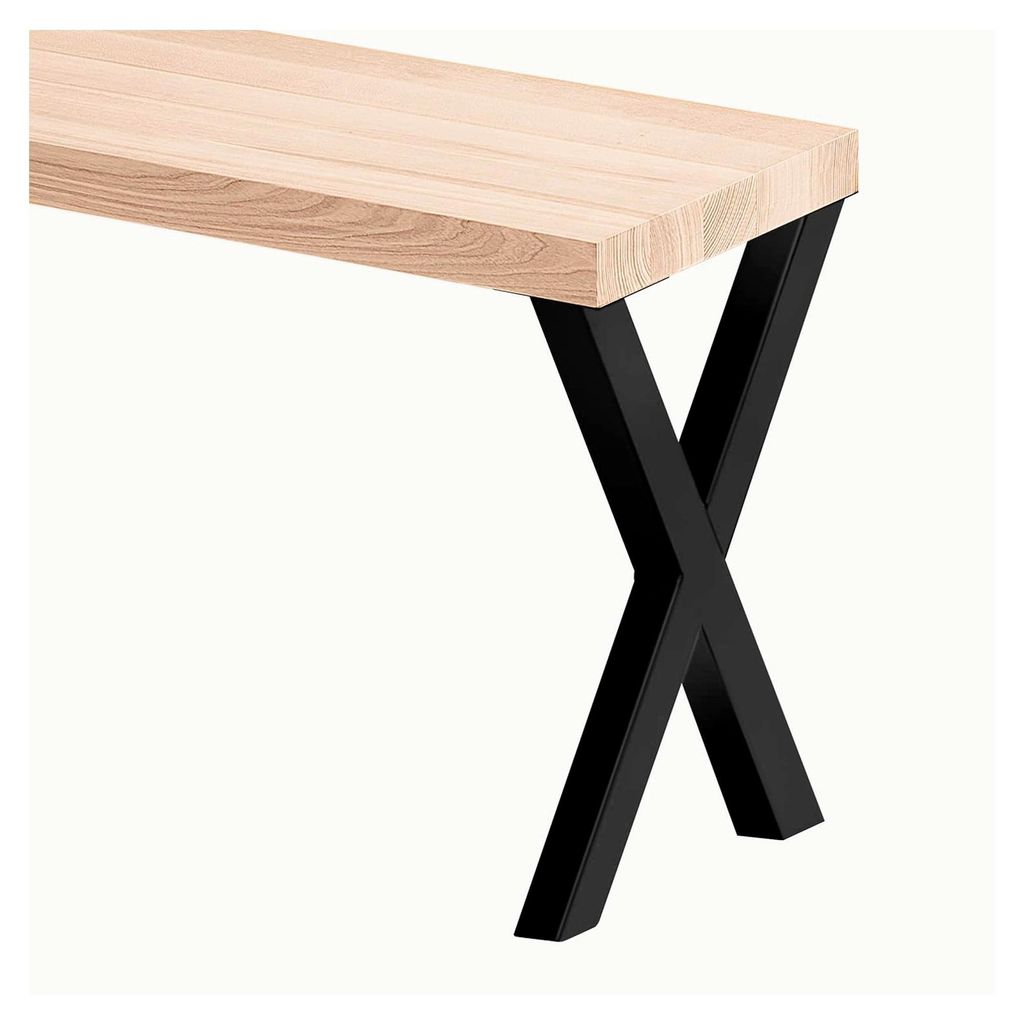 Sitzbank für das Esszimmer aus Holz 30x120x47cm, Möbelfüße in Schwarz/Roh