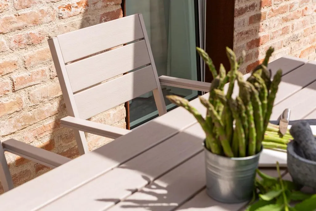 Salon de jardin THOMAS + ADELE table 156cm et 6 chaises aspect bois - 3