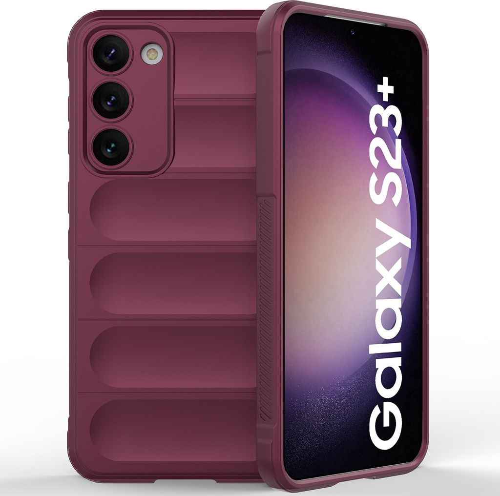Samsung S23+ Hülle, Weich TPU Silikon Stossfest Anti-rutsch Schutzhülle für Samsung Galaxy S23+ bordeaux