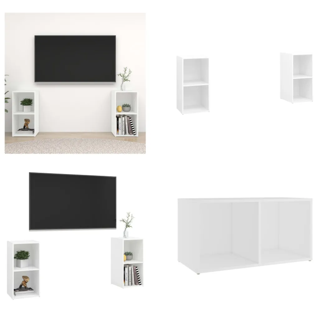 Supporto TV vidaXL Bianco Set da 2 | Organizzazione Console e Media