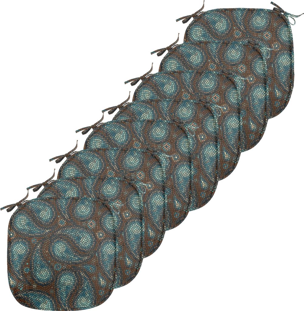ABAKUHAUS Paisley Polster für Esszimmerstühle, Moderne Teardrop Formen, Dekoratives wasserfestes Kissen mit Riemen für Küchensitze, 40 cm x 40 ...